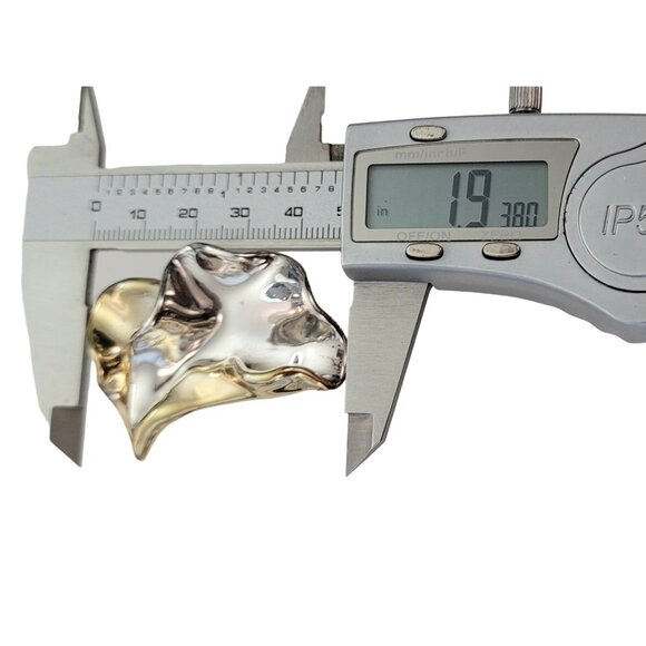 David Varsano Modernist Sterling Silver Large Wavy Brutalist Clip Earrings,E963 - Picture 11 of 13